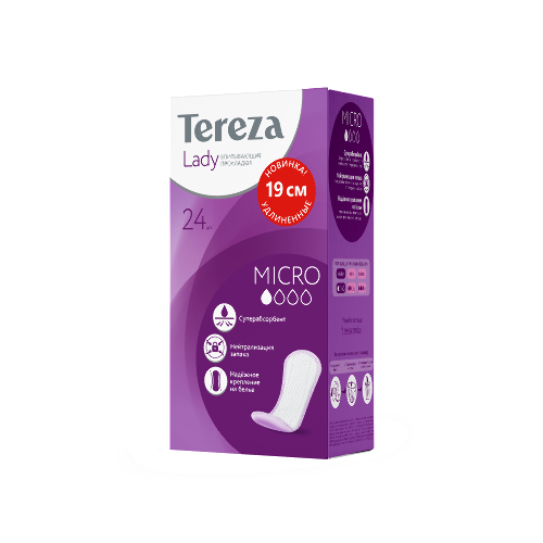 Terezalady прокладки впитывающие для всех видов выделений micro 24 шт.