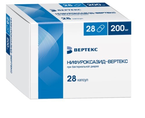 Купить Нифуроксазид-вертекс 200 мг 28 шт. блистер капсулы цена