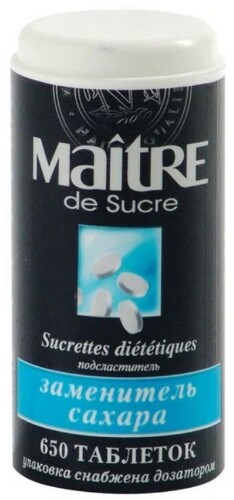 Купить Maitre de sucre подсластитель столовый 650 шт. таблетки цена
