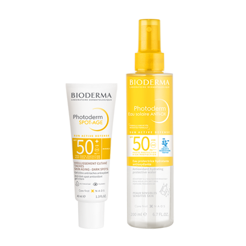 Набор Bioderma Photoderm крем против пигментации и морщин SPF 50+ 40мл + Bioderma Photoderm спрей солнцезащитный антиоксидантный