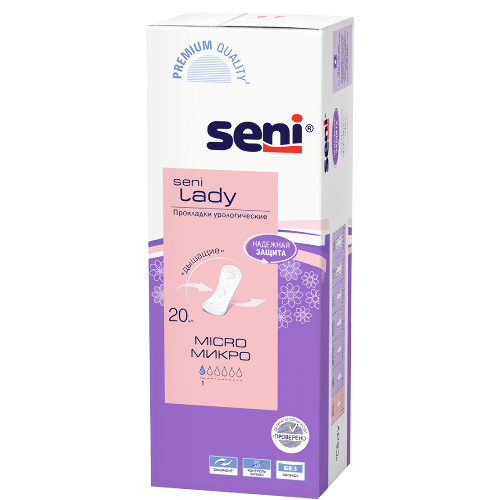 Купить Seni lady micro урологические прокладки/вкладыши для женщин 20 шт. по цене 212 руб в Москве Seni lady micro урологические прокладки/вкладыши для женщин 20 шт.