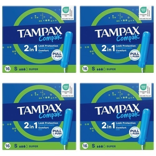Набор из 4х Tampax тампоны compak super с аппликатором 16 со скидкой