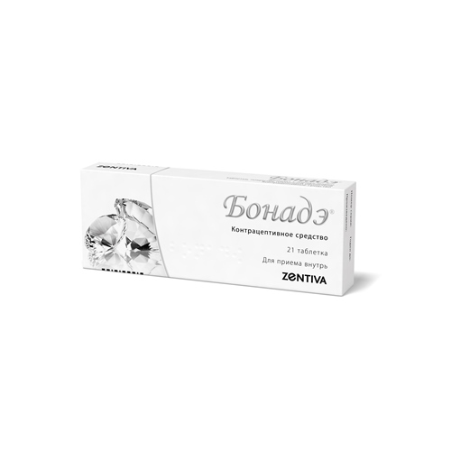 Купить Бонадэ 2 мг + 0,03 мг 21 шт. таблетки, покрытые пленочной оболочкой цена