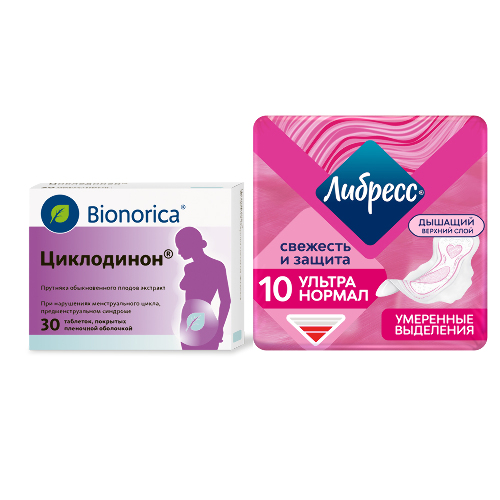 Набор Либресс прокладки ультра нормал №10 + Циклодинон № 30 табл  по специальной цене