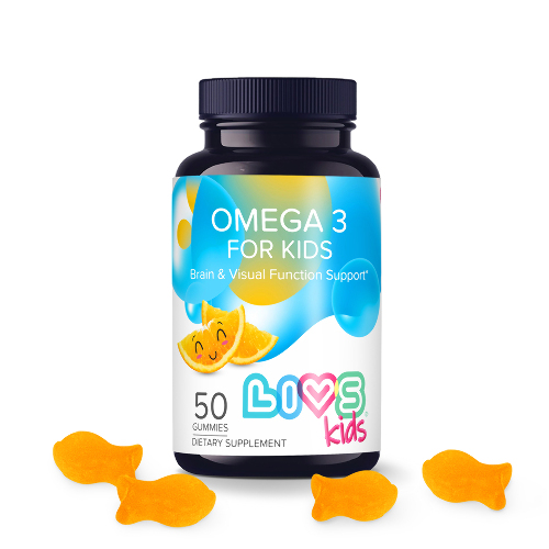 LIVS омега-3 для детей со вкусом апельсина 50 шт. пастилки жевательные мармеладные массой 4 гр