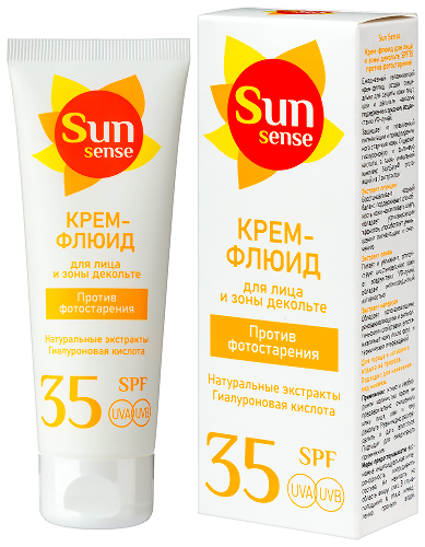 Sun sense крем-флюид для лица и зоны декольте против фотостарения spf35 75 мл/красса