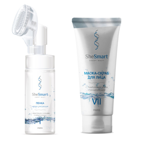 Набор Shesmart: Пенка очищающая + Маска-скраб