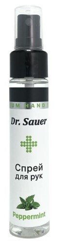 Купить Dr sauer спрей для рук с антибактериальным эффектом peppermint 60 мл/ 80% спирт цена