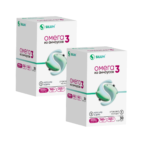 НАБОР 2 уп. ОМЕГА 3 РЫБИЙ ЖИР 1000МГ ИЗ АНЧОУСОВ ВИТ ЭНД МИН N30 КАПС ПО 1456МГ
