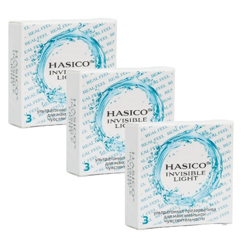 Набор из 3х упаковок ПРЕЗЕРВАТИВЫ HASICO УЛЬТРАТОНКИЕ N3