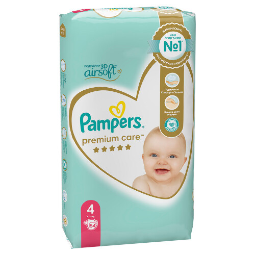 Pampers подгузники premium care размер 4 54 шт.