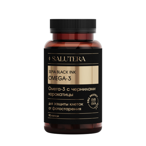 SALUTERA BLACK INK OMEGA-3 ЧЕРНАЯ ОМЕГА С ЧЕРНИЛАМИ КАРАКАТИЦЫ КАПСУЛА 1000МГ