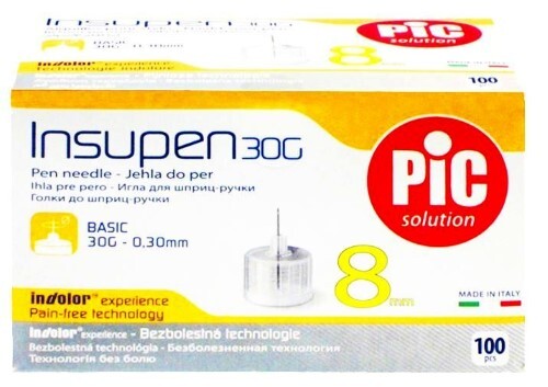 Иглы insupen к шприц-ручке 30g 5/16 0,3х8 мм 100 шт.
