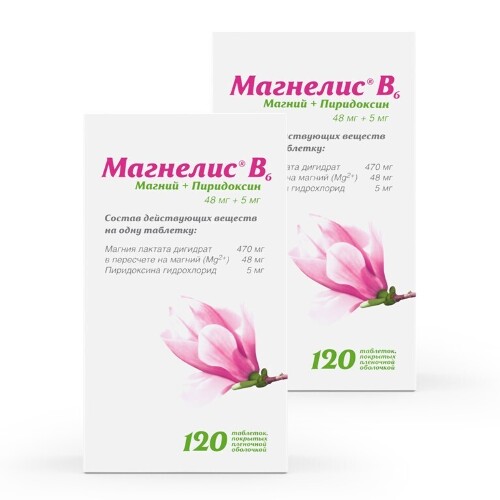 Набор 1+1 Магнелис (магний) В6 №120 - 240 таблеток со скидкой