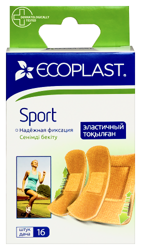 Ecoplast пластырь медицинский тканый (набор) sport 16 шт.