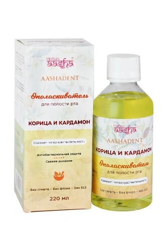 Купить Aasha herbals ополаскиватель для полости рта корица и кардамон 220 мл цена