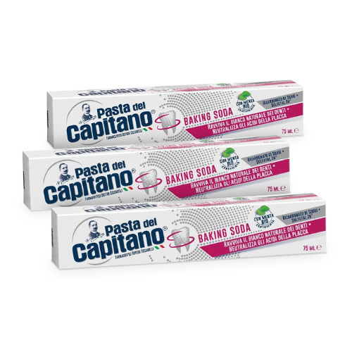 Набор 3=2 PASTA DEL CAPITANO ЗУБНАЯ ПАСТА ДЛЯ ДЕЛИКАТНОГО ОТБЕЛИВАНИЯ С СОДОЙ 75МЛ
