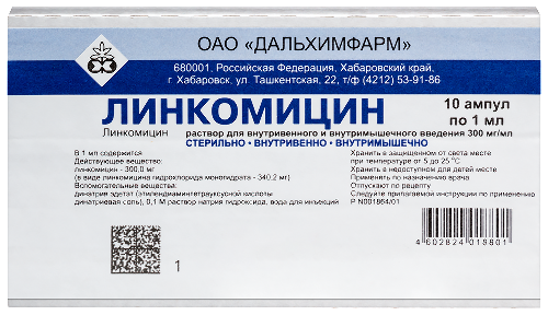 Купить Линкомицин 300 мг/мл раствор для внутривенного и внутримышечного введения 1 мл ампулы 10 шт. цена