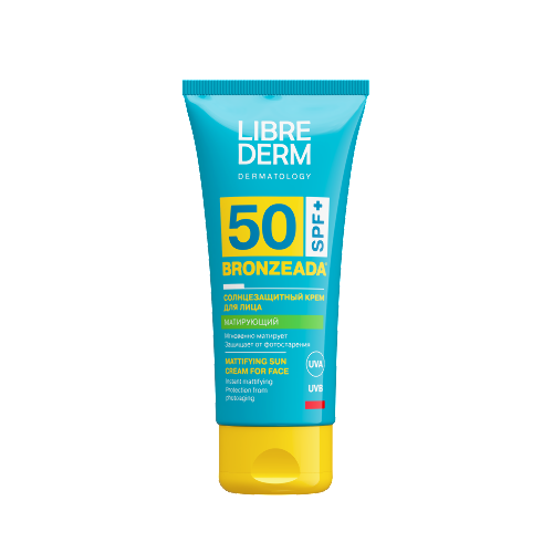 Librederm bronzeada крем для лица матирующий солнцезащитный spf50 50 мл
