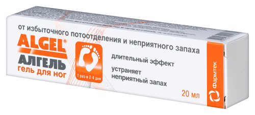 Алгель гель для ног антиперспирант 20 мл