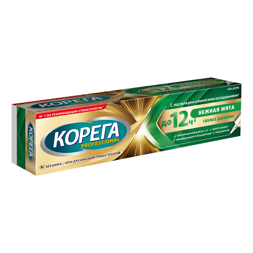 Корега professional крем для фиксации зубных протезов нежная мята 40 гр