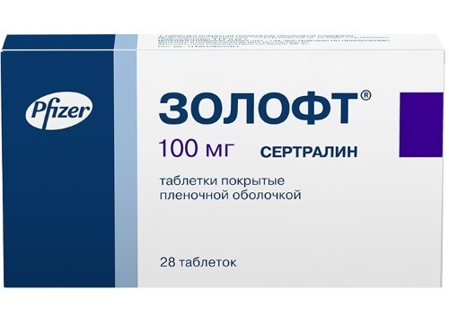 Золофт 100 мг 28 шт. таблетки, покрытые пленочной оболочкой