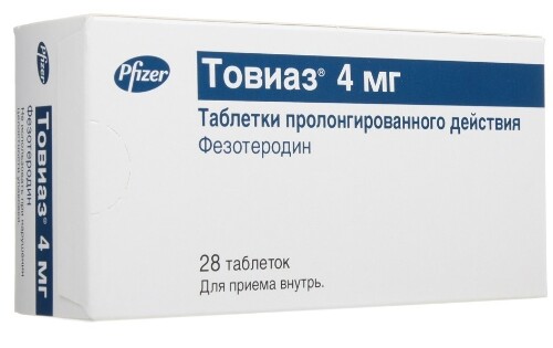 Купить Товиаз 4 мг 28 шт. таблетки с пролонгированным высвобождением, покрытые пленочной оболочкой цена