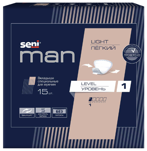 Купить Seni man вкладыши специальные для мужчин легкий уровень 1 15 шт. цена