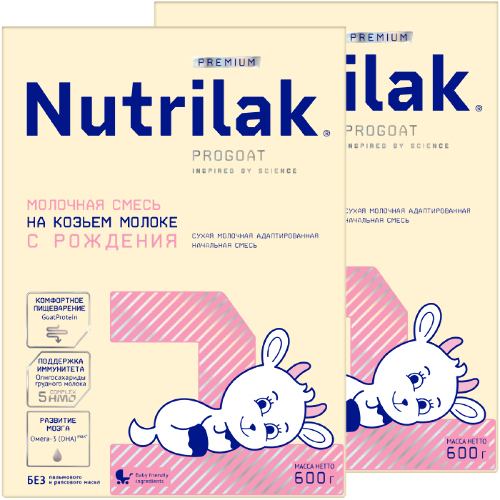 Набор из 2х уп NUTRILAK PREMIUM 1 СМЕСЬ СУХ МОЛОЧНАЯ АДАПТИР НА ОСНОВЕ КОЗЬЕГО МОЛОКА 600,0 по спец.цене
