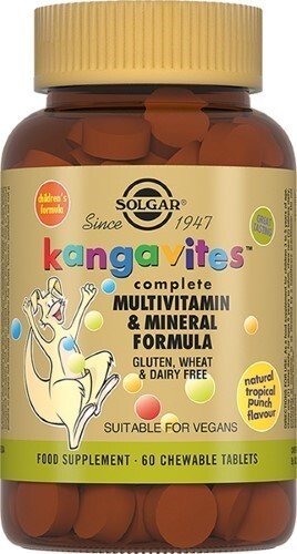 ТАБЛЕТКИ ДЛЯ ДЕТЕЙ КАНГАВИТЕС КОМПЛЕКСНАЯ ФОРМУЛА МУЛЬВИТ/МИНЕРАЛ СО ВКУСОМ ТРОПИЧЕСКИХ ФРУКТОВ