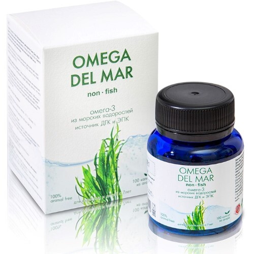 Омега дель мар (omega del mar)/омега-3 из морских водорослей 100 шт. капсулы массой 0,3 г