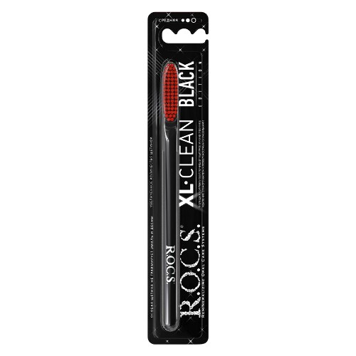 Rocs зубная щетка xl-clean black edition/средняя