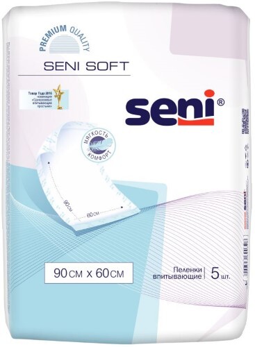 Купить Seni soft пеленки гигиенические 90x60 cм 5 шт. по цене 328 руб в Москве Seni soft пеленки гигиенические 90x60 cм 5 шт.