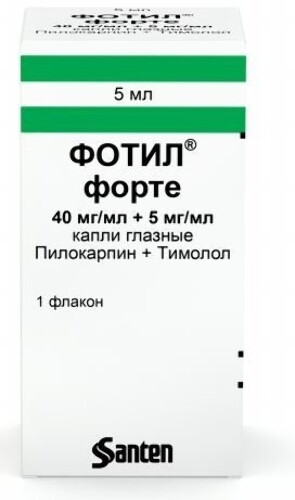 Купить Фотил форте 40 мг/мл + 5 мг/мл флакон-капельница капли глазные 5 мл цена