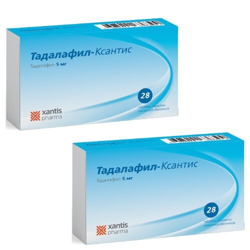 Купить Тадалафил-ксантис 5 мг 28 шт. таблетки, покрытые пленочной оболочкой цена