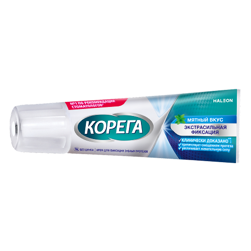 Корега крем для фиксации зубных протезов мятный вкус 40 гр