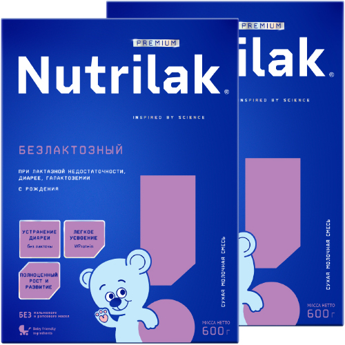 Набор из 2х уп NUTRILAK PREMIUM БЕЗЛАКТОЗНЫЙ СМЕСЬ СУХ СПЕЦИАЛ 600,0 по спец.цене