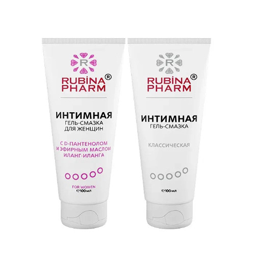 Набор из 2х интимных гель-смазок Rubinapharm со скидкой: для женщин + классическая