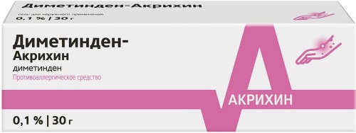 Купить Диметинден-акрихин 0,1% гель для наружного применения 30 гр цена