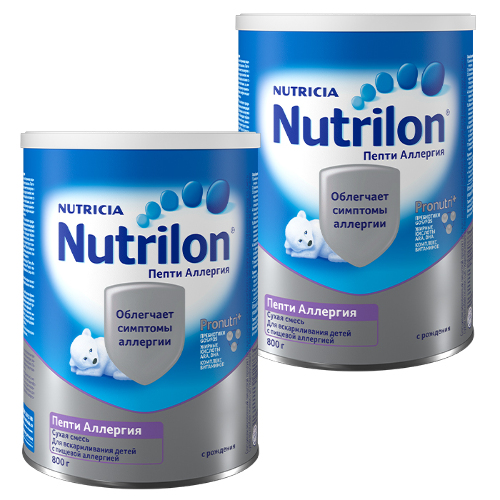 Набор молочной смеси NUTRILON Пепти аллергия с рождения 800г из 2 шт. со скидкой 10%