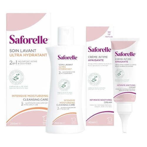 Набор САФОРЕЛЬ гель д/интимной гигиены ИНТЕНСИВНОЕ УВЛАЖНЕНИЕ 250мл + САФОРЕЛЬ крем-эмолент УВЛАЖНЯЮЩИЙ 40мл