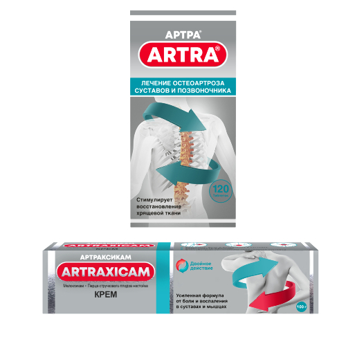 Набор АРТРА N120 ТАБЛ  + АРТРАКСИКАМ КРЕМ 100 г со скидкой