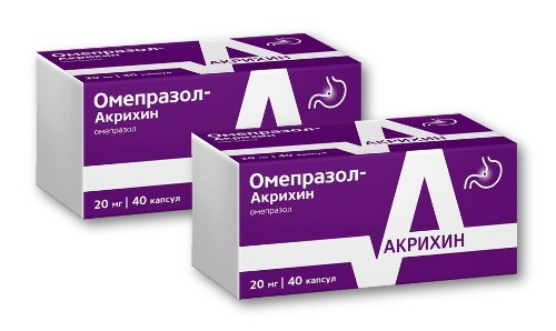 НАБОР ОМЕПРАЗОЛ-АКРИХИН 0,020 N40 КАПС закажи 2 упаковки со скидкой