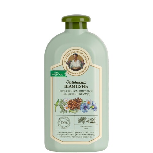 Купить Рецепты бабушки агафьи шампунь семейный для всех типов волос ежедневневный уход кедрово-ромашковый 500 мл цена