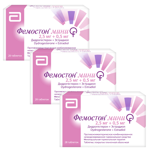 Набор Фемостон Мини 2,5+0,5мг №28 таб - 3 упаковки со скидкой до 12%