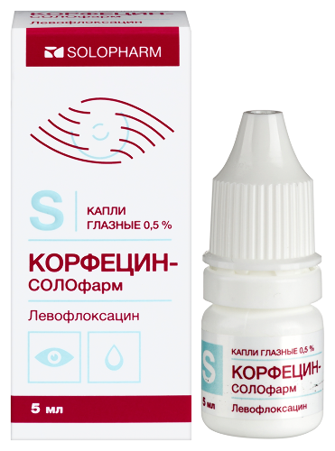 Корфецин-солофарм 0,5% флакон капли глазные 5 мл