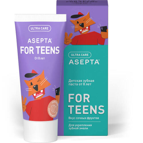Купить Асепта teens детская зубная паста от 8 лет 50 мл цена