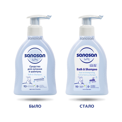 Sanosan baby средство для купания и шампунь 200 мл