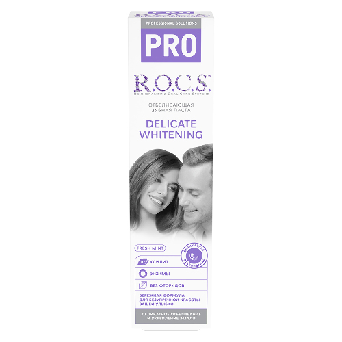 Rocs зубная паста pro fresh mint деликатное отбеливание 135 гр