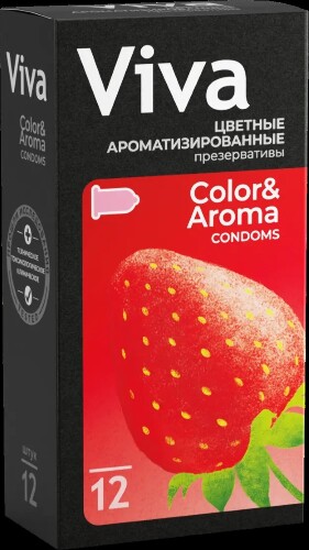 Viva презерватив ароматизированные цветные 12 шт.